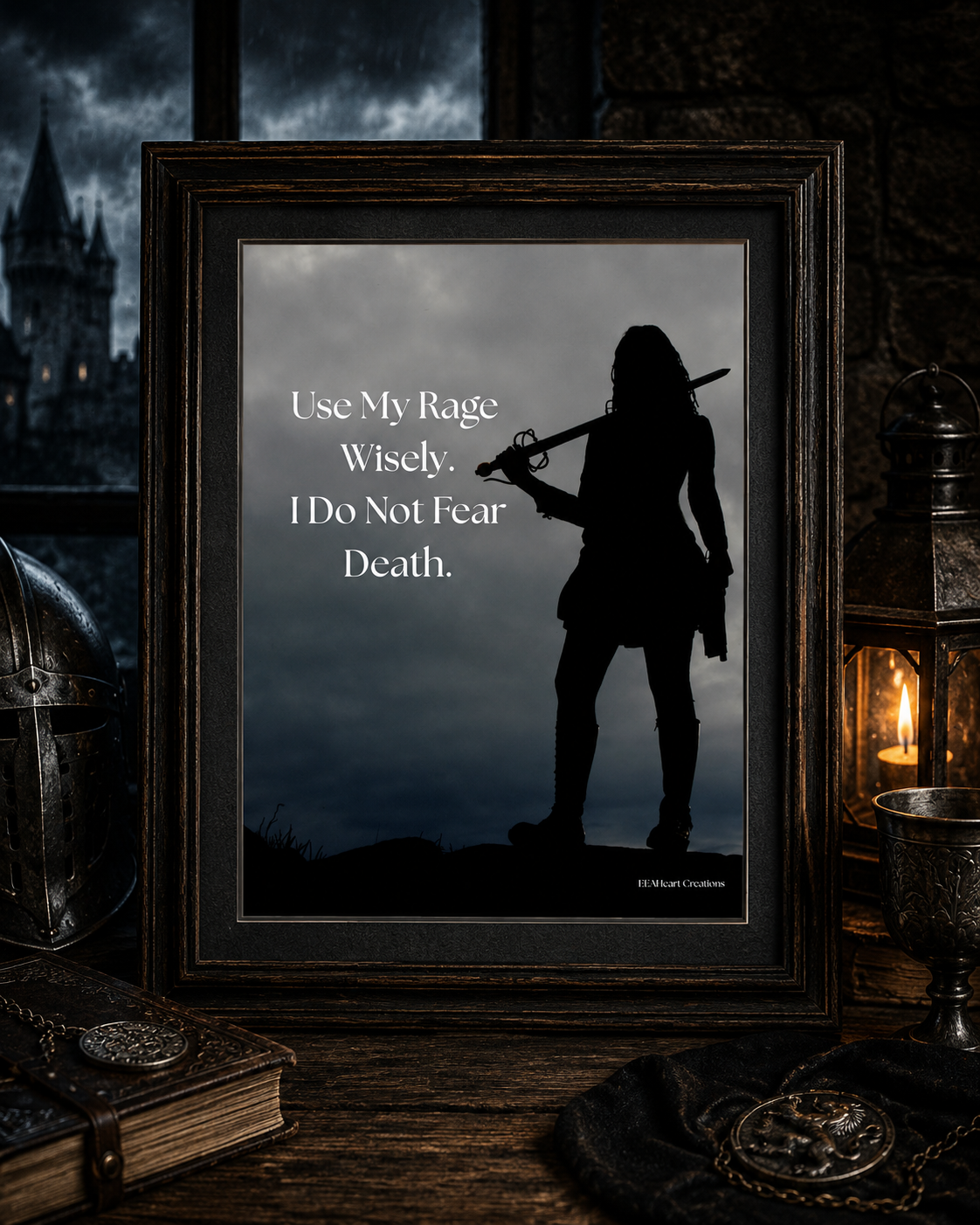 Use My Rage Warrior Maiden Digital Download Printable Wall Art Fantasy Quote Decor