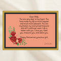Pink Floral Anniversary Card Digital Download Romantic Wife Love Letter Printable