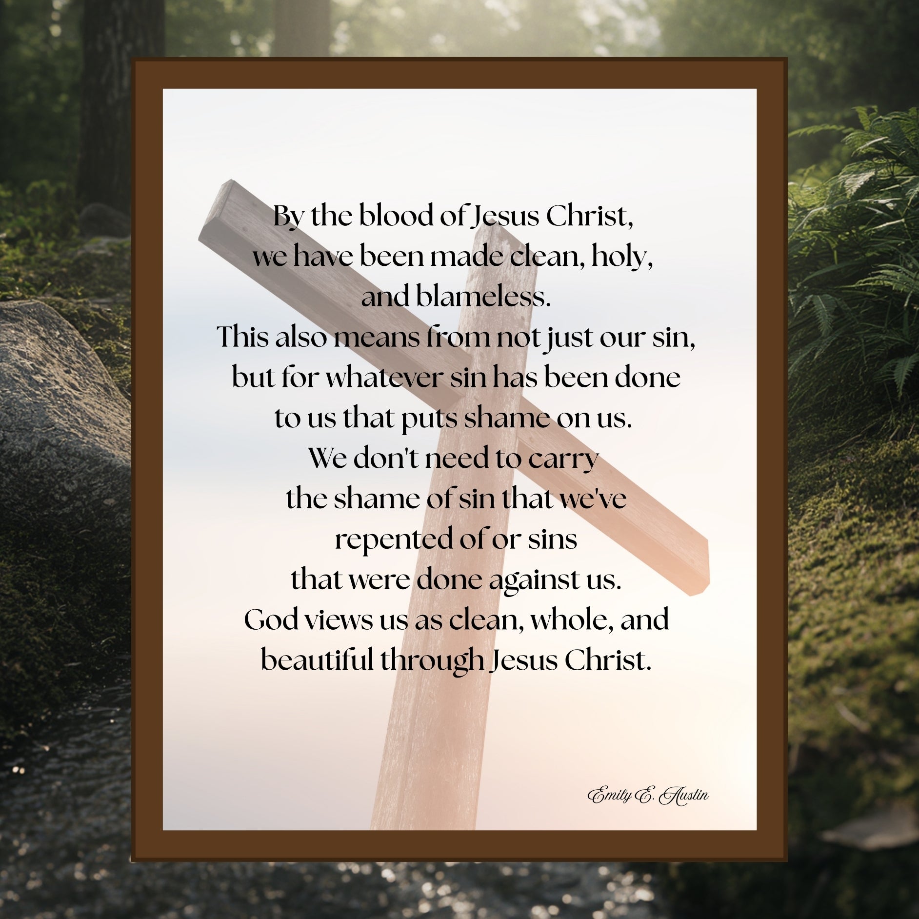 Mindful meditation quote, digital download, God Views Us wall art , Cross design