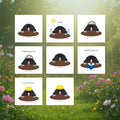 Cute Mole Stickers Digital Download Funny Garden Animal Sticker Bundle