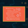Anniversary Card Digital Download Orange Floral Script Design