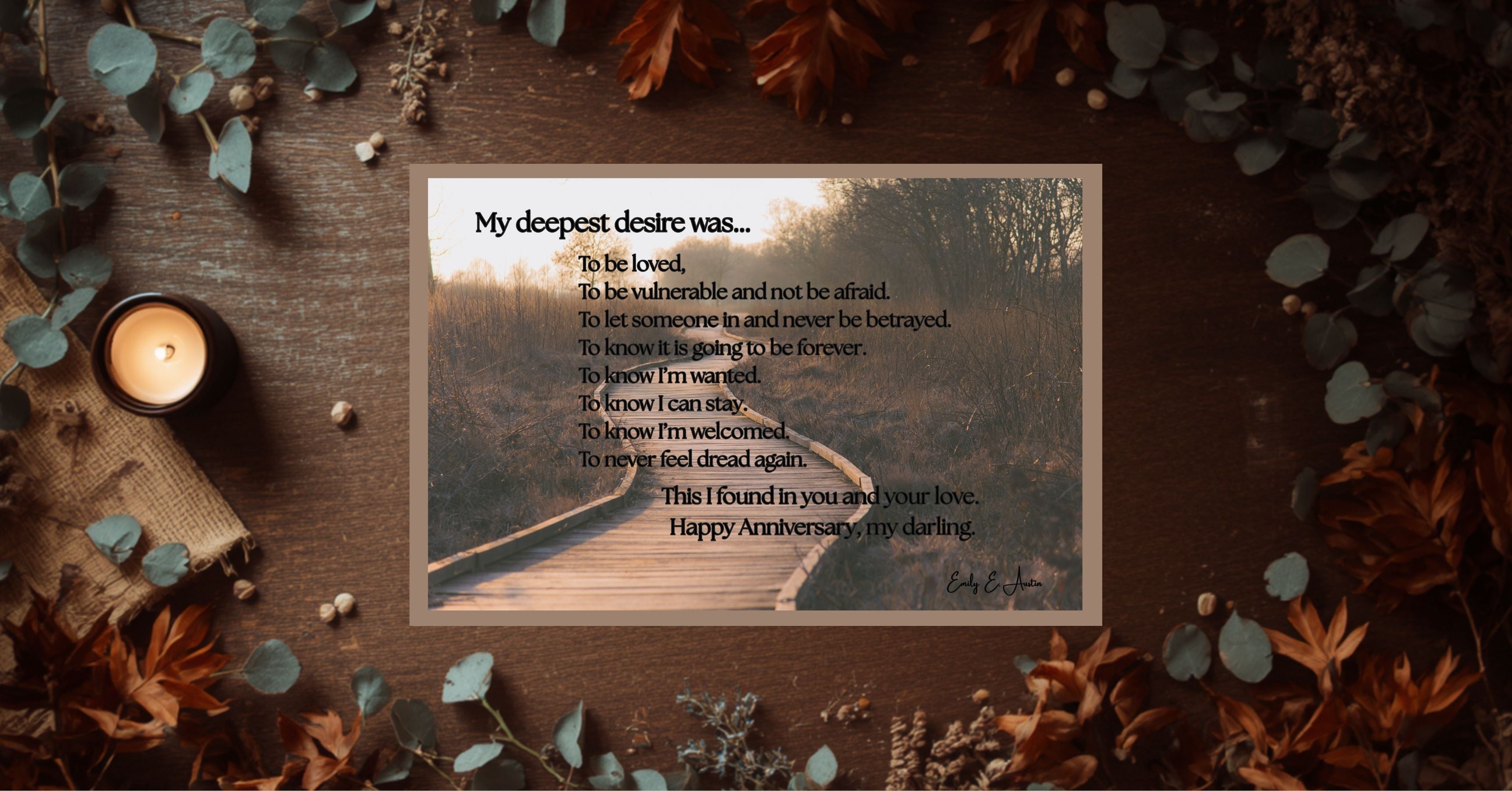 Anniversary Card Digital Download, Romantic Pathway Design, Printable Love Card