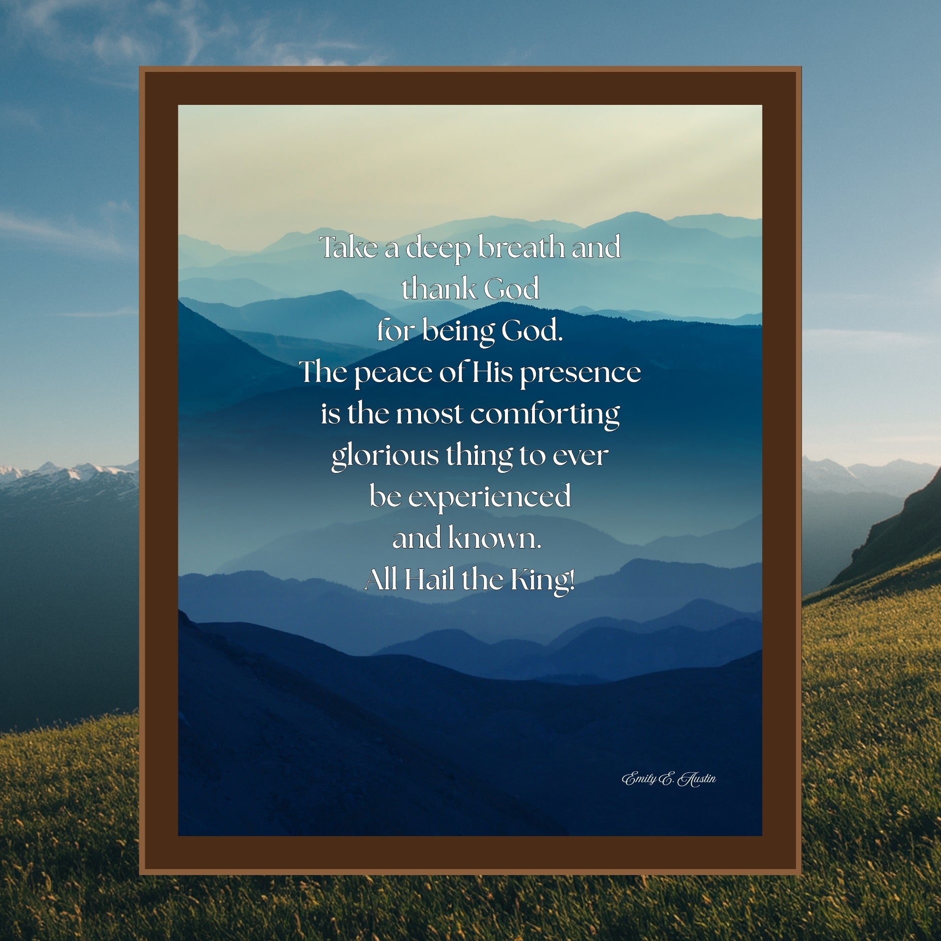 Christian Blue Mountains Wall Art Digital Download Inspirational Faith Print