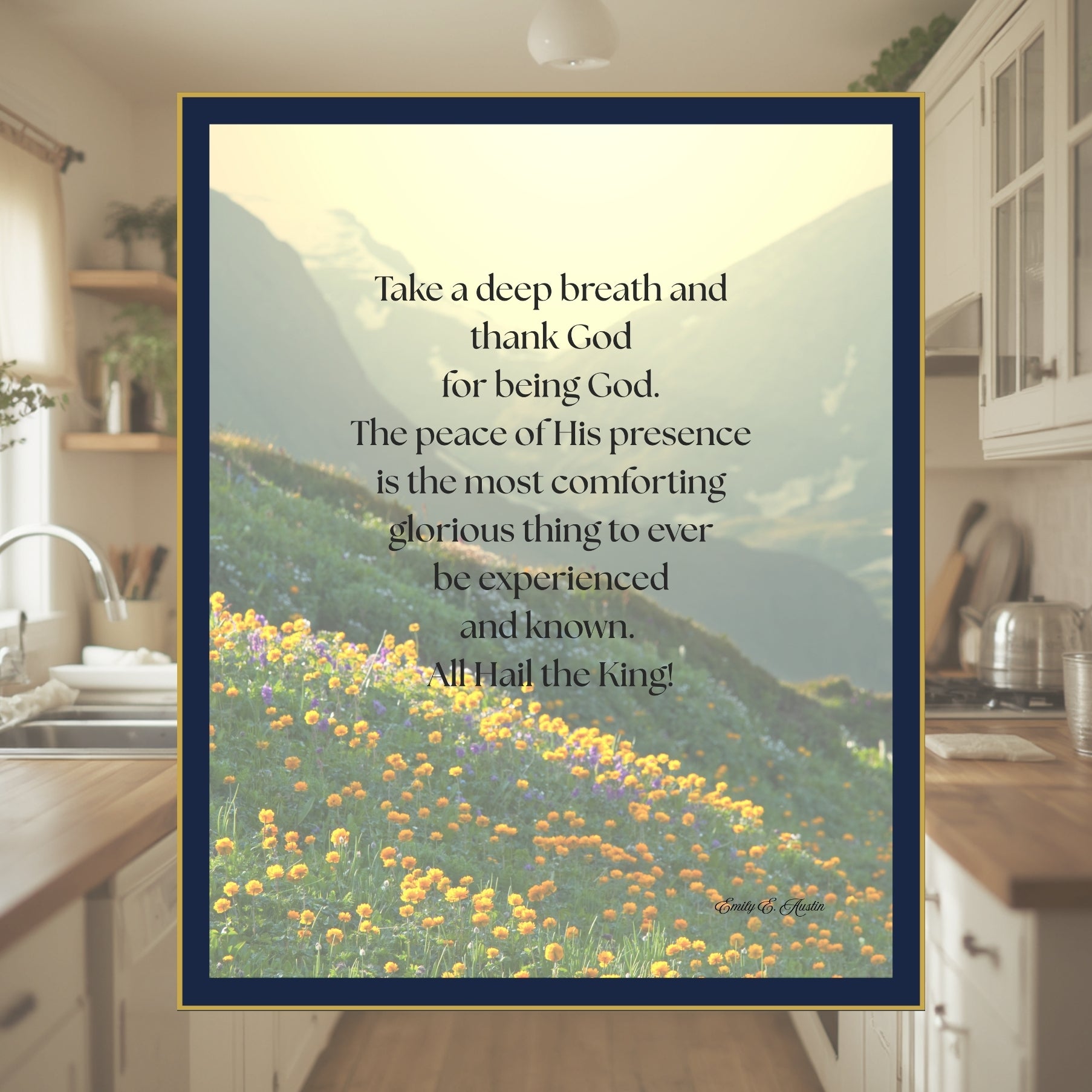 Christian Mountain Flowers Digital Download Inspirational Wall Art