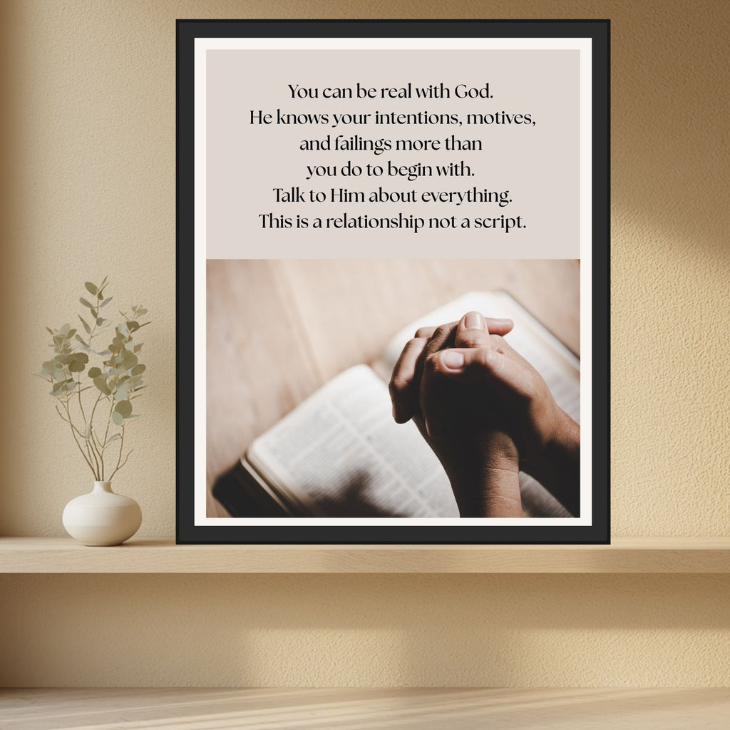 You Can Be Real Praying Hands Digital Download Christian Wall Art