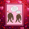 Bigfoots in Love Romantic Cryptids Digital Download Funny Valentine Printable