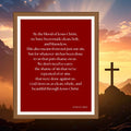 Mindful meditation quote, digital download, God Views Us, red design, wall art