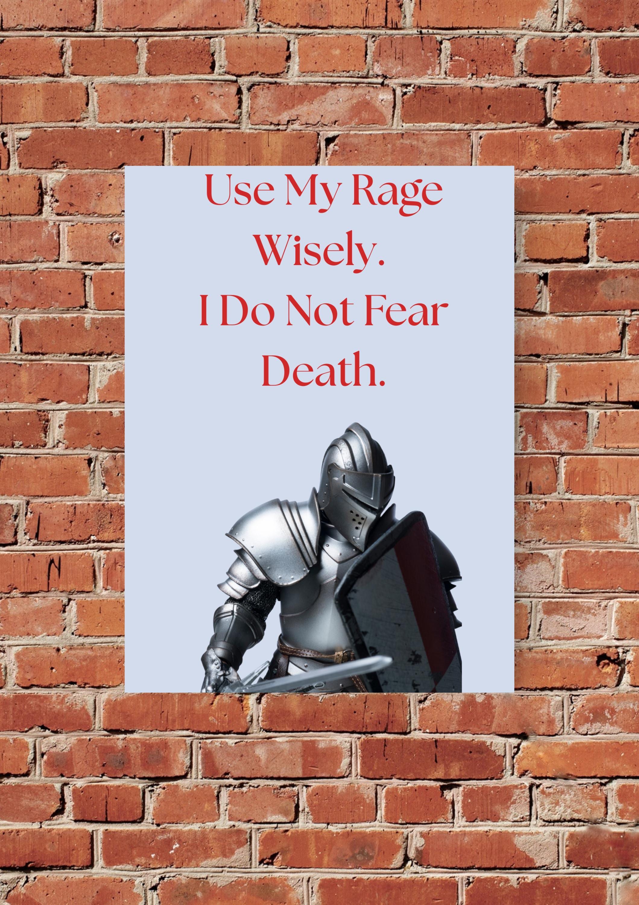 Motivational Wall Art - "Use My Rage Wisely" Printable Poster