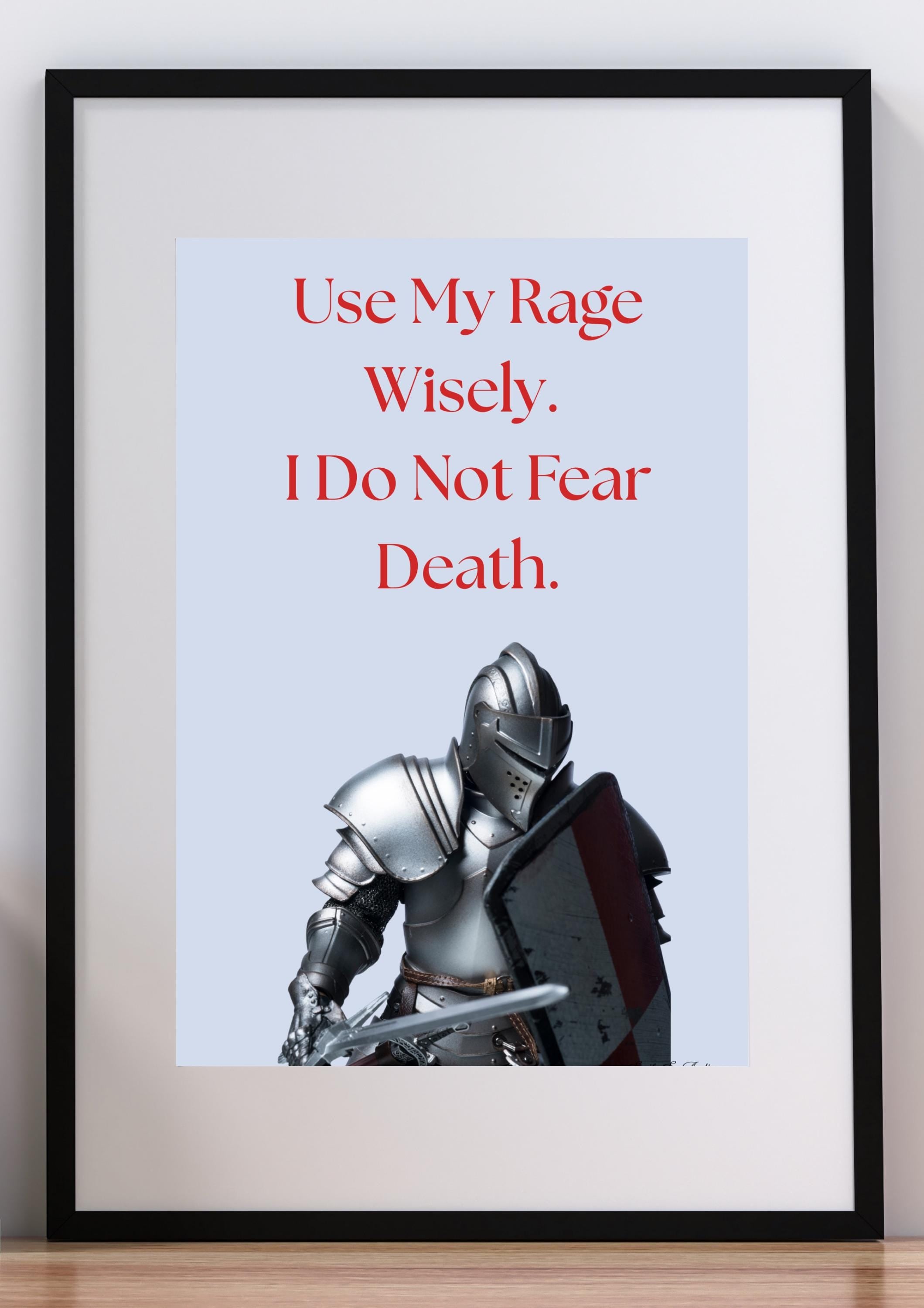 Motivational Wall Art - "Use My Rage Wisely" Printable Poster
