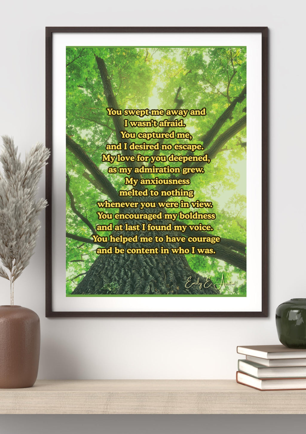 Romantic Wall Art - "You Swept me Away" - Tree Design - Printable Poster