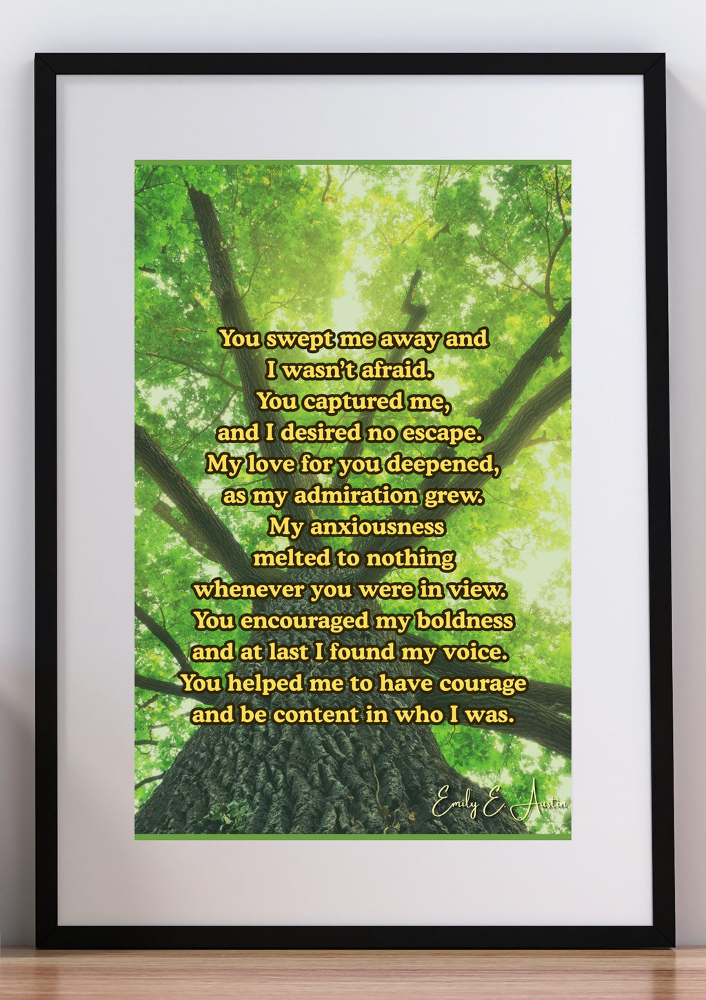 Romantic Wall Art - "You Swept me Away" - Tree Design - Printable Poster