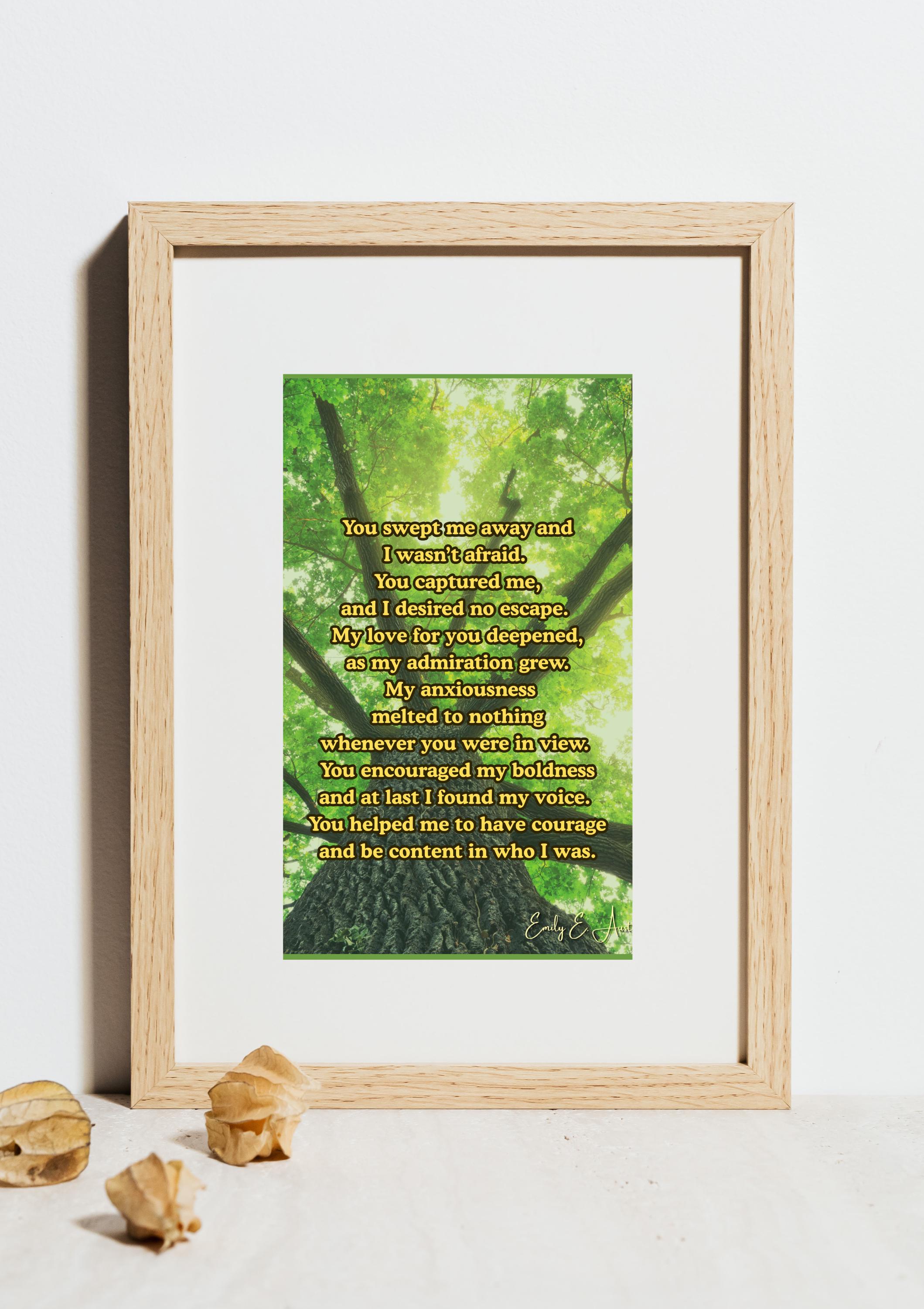 Romantic Wall Art - "You Swept me Away" - Tree Design - Printable Poster