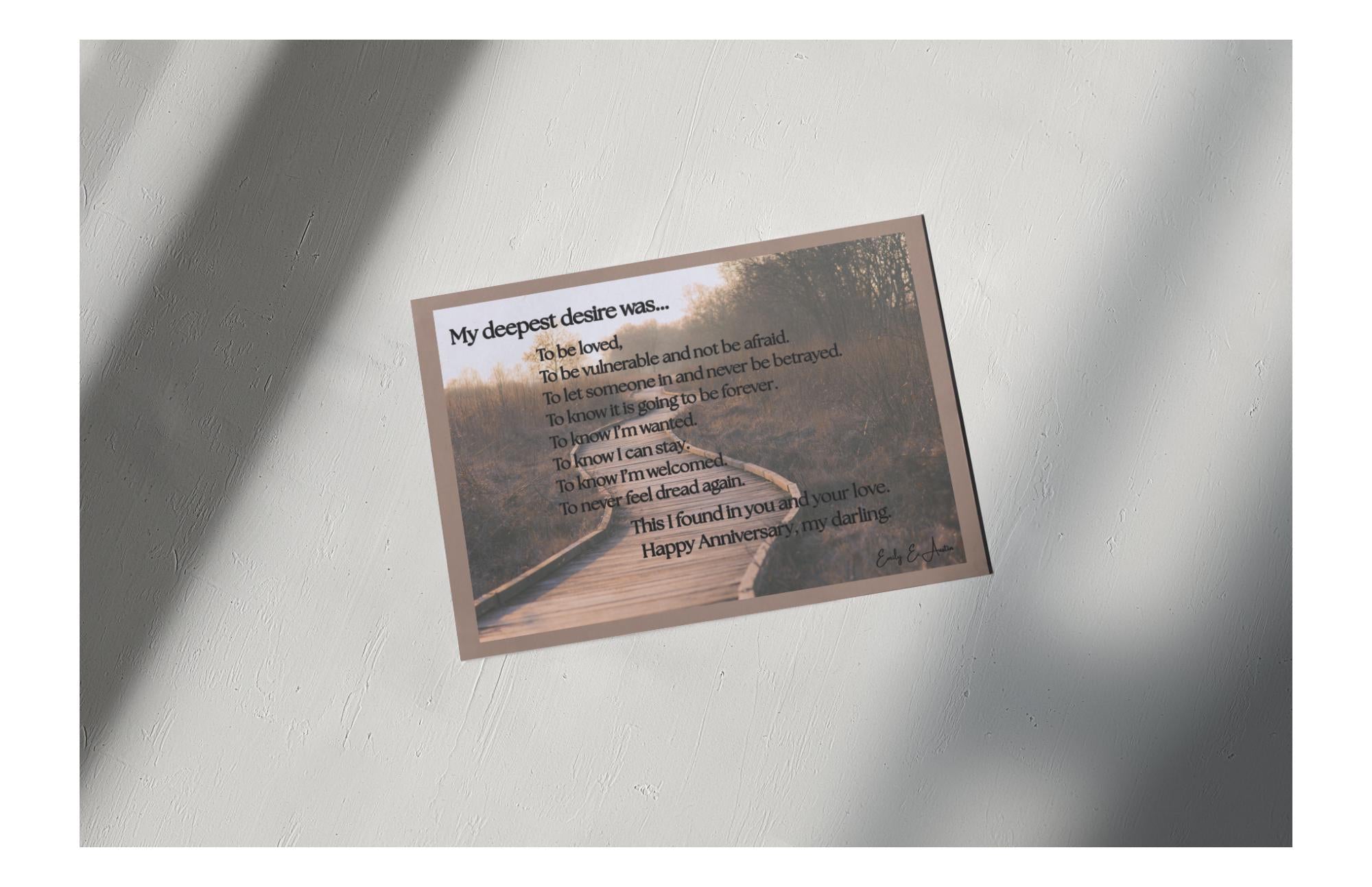 Anniversary Card "My Deepest Desire" - Pathway