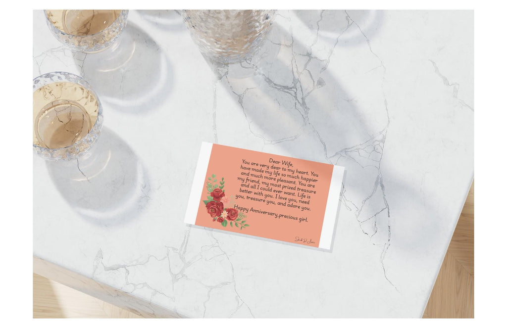 Anniversary Card "Dear Wife" - Pink