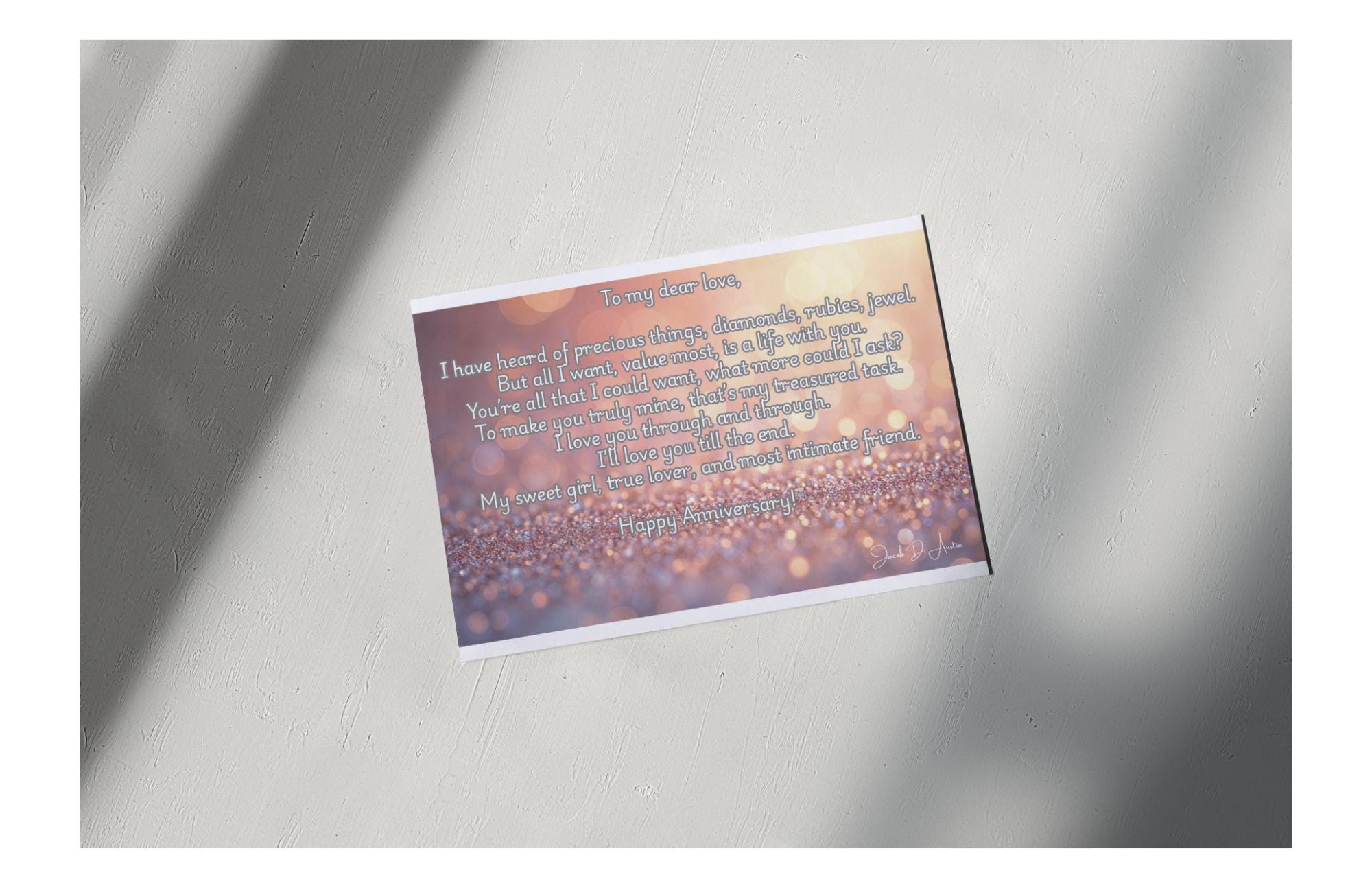 Anniversary Card "To My Dear Love" - Diamond