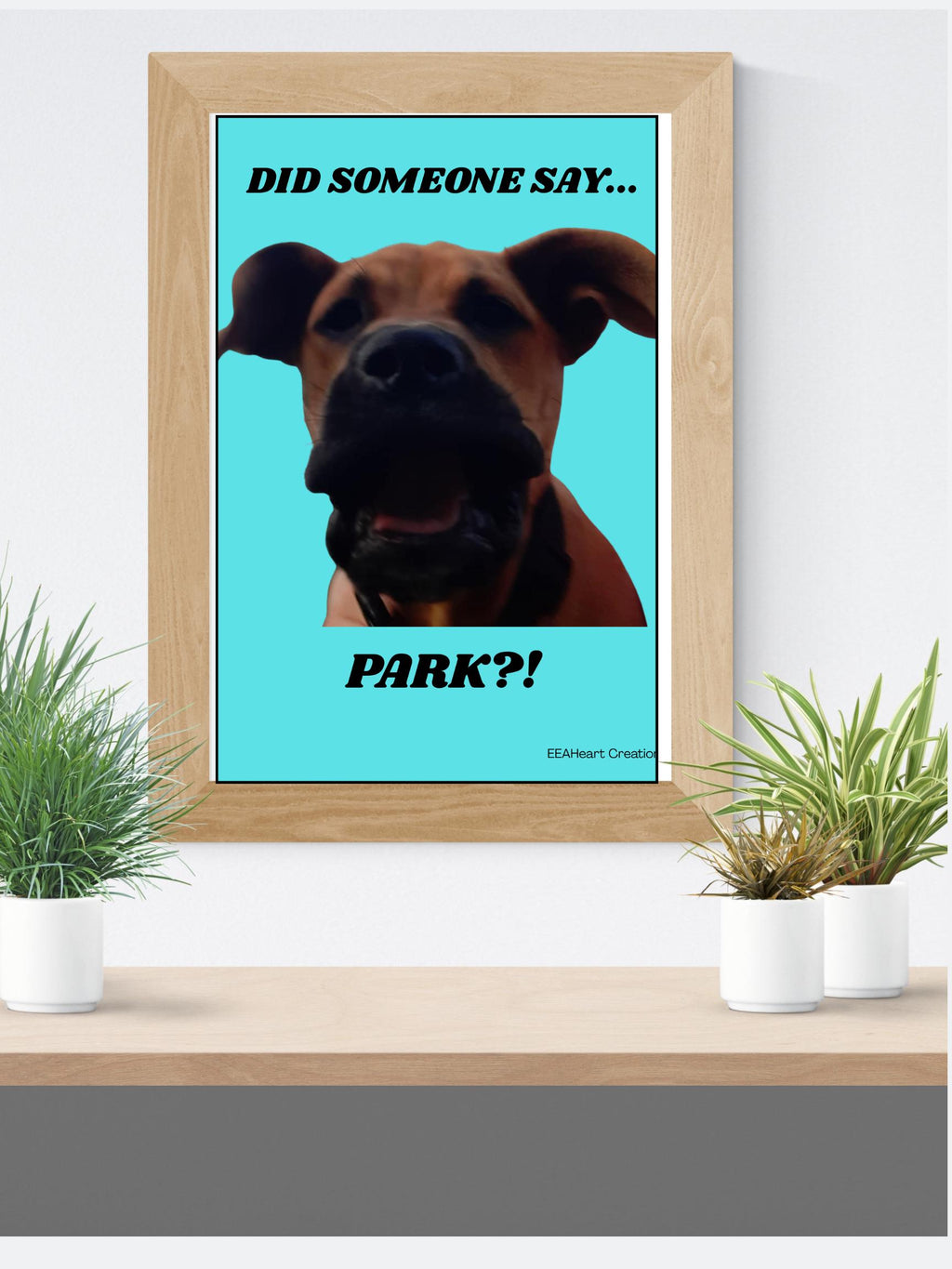 Buford the Dog Park Poster, funny dog wall art print, pet humor decor