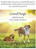 Custom Pet Portrait, digital download, photo to art, memorial tribute, instant gift