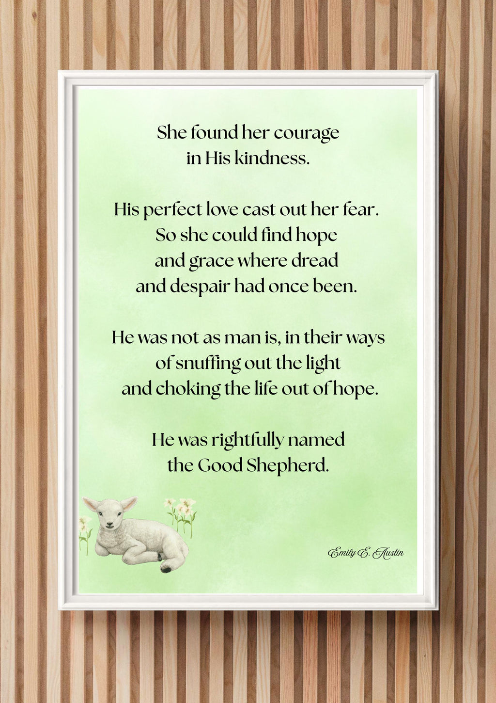 She Found Her Courage printable wall art, digital download poster, meditation quote decor