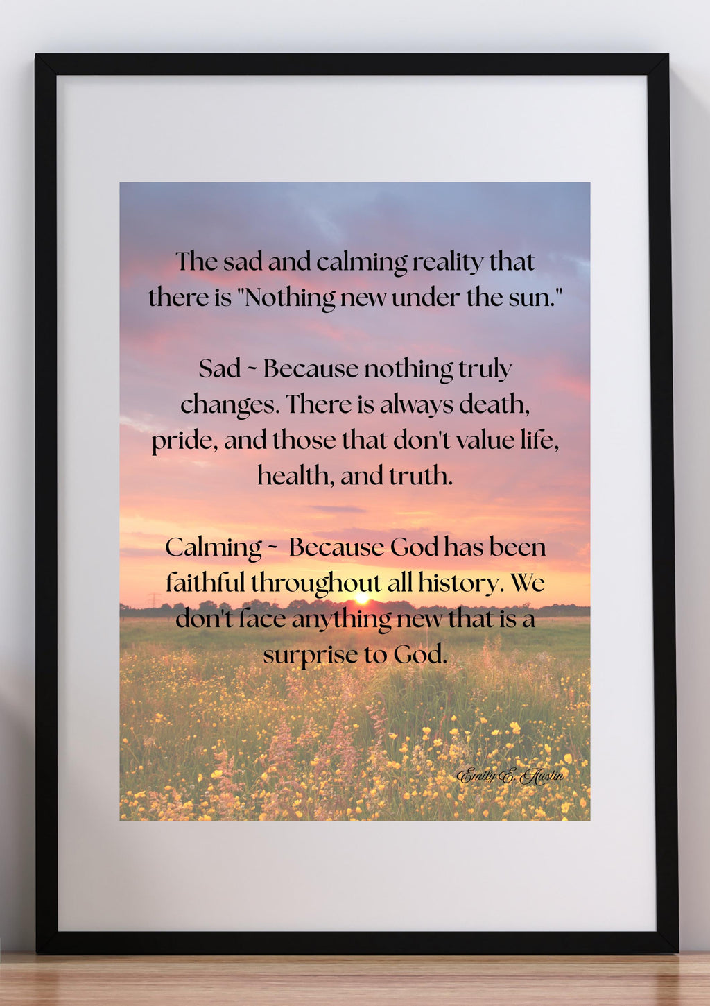 Ecclesiastes poster digital download, Nothing New Under the Sun scripture art, printable wall decor