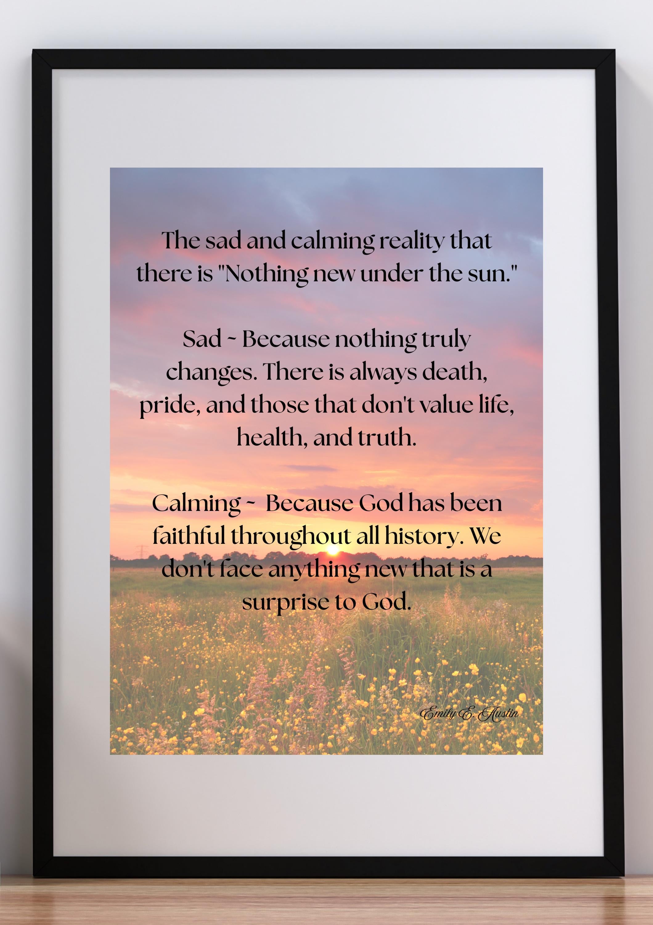 Ecclesiastes poster digital download, Nothing New Under the Sun scripture art, printable wall decor
