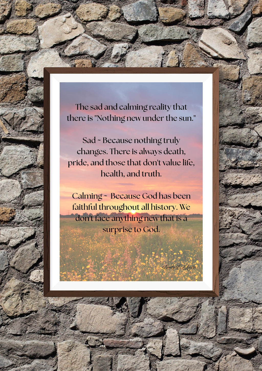 Ecclesiastes poster digital download, Nothing New Under the Sun scripture art, printable wall decor