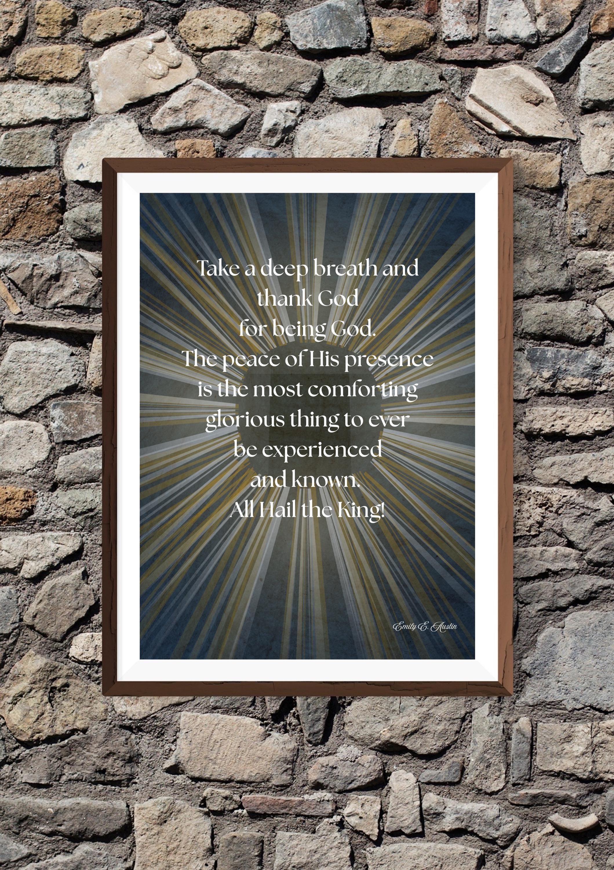 Take a Breath meditation poster, spiritual wall art digital download, mindfulness print