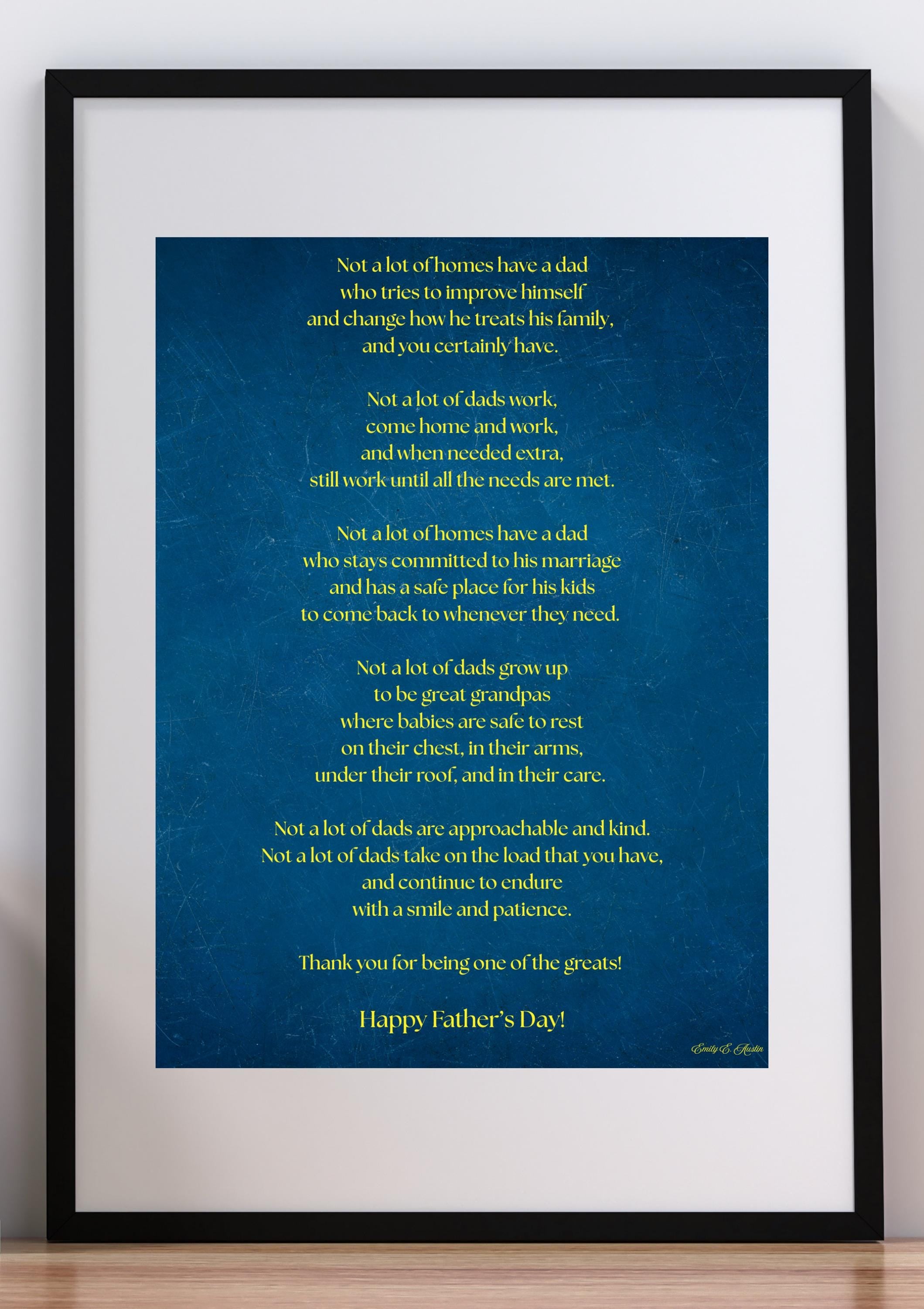 Father’s Day message printable, Not Many Dads poem wall art, digital download poster