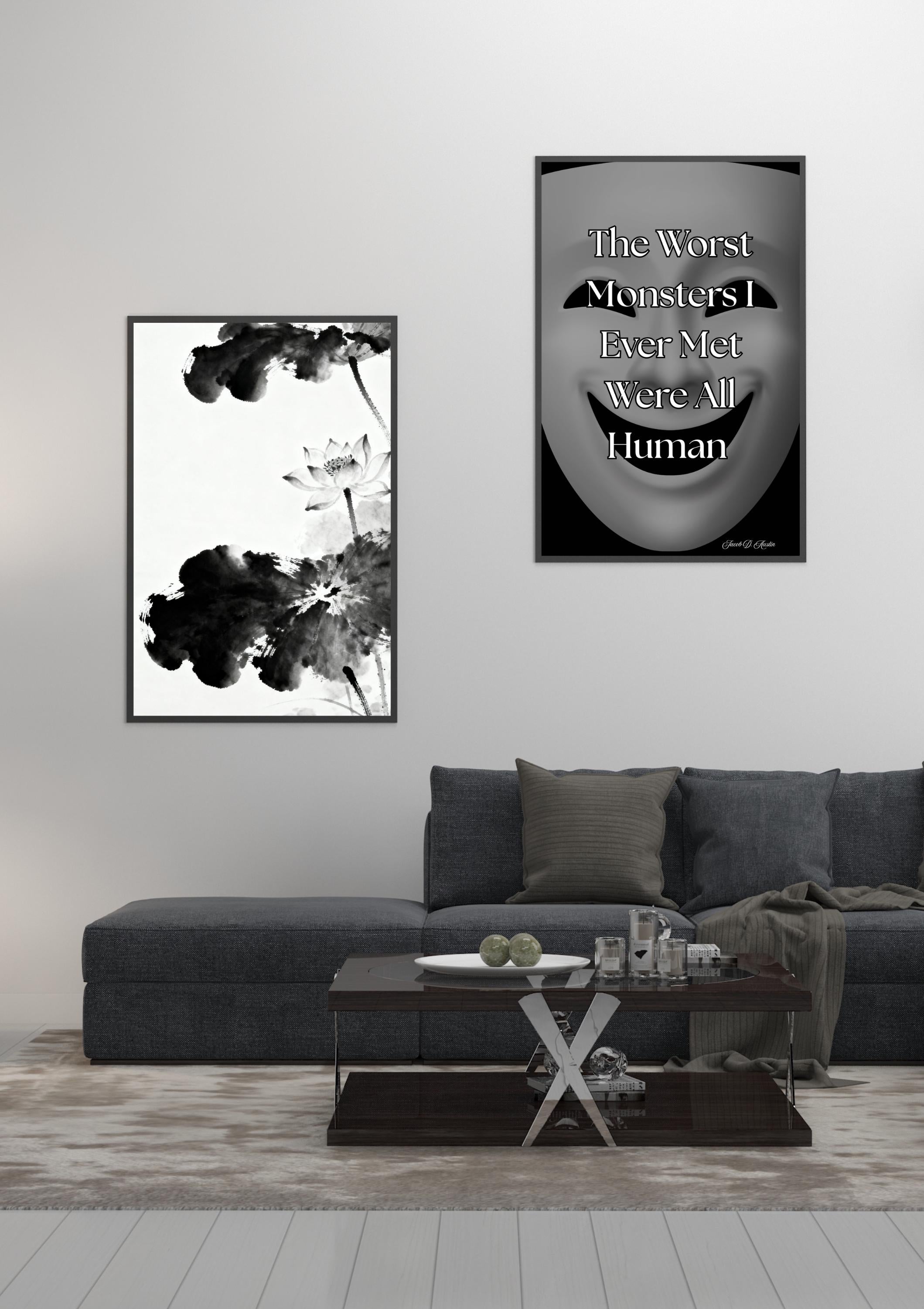 Mindful Quote Poster "The Worst Monsters" - Digital Download Art