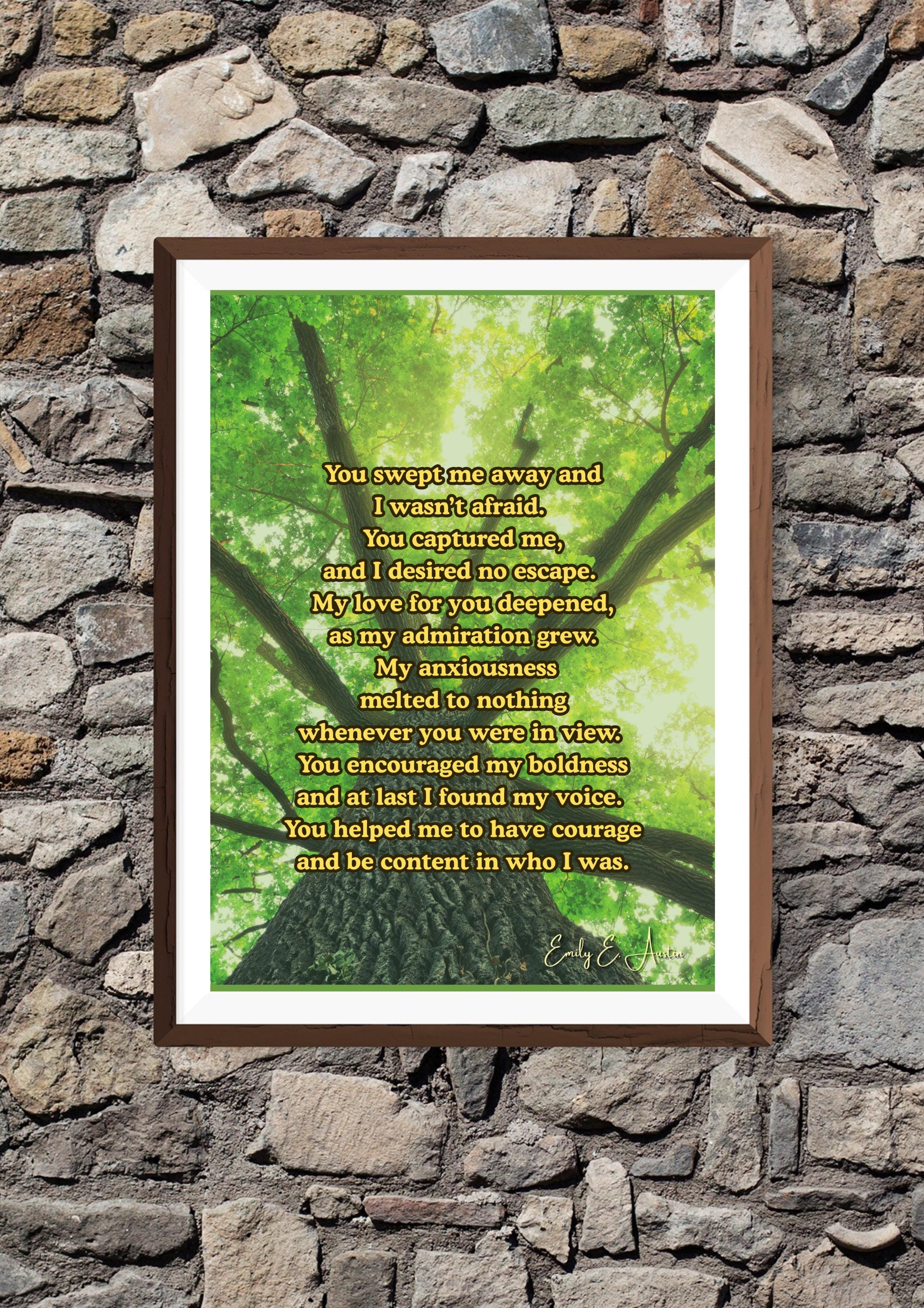 Romantic Wall Art - "You Swept me Away" - Tree Design - Printable Poster