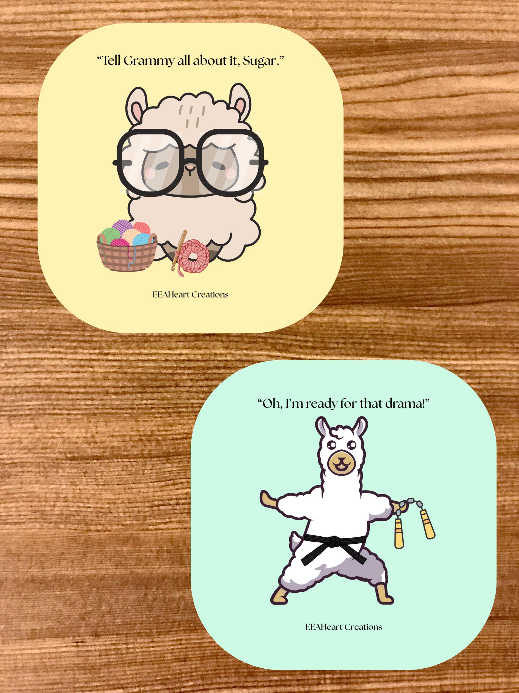 Llama Stickers - Digital Download