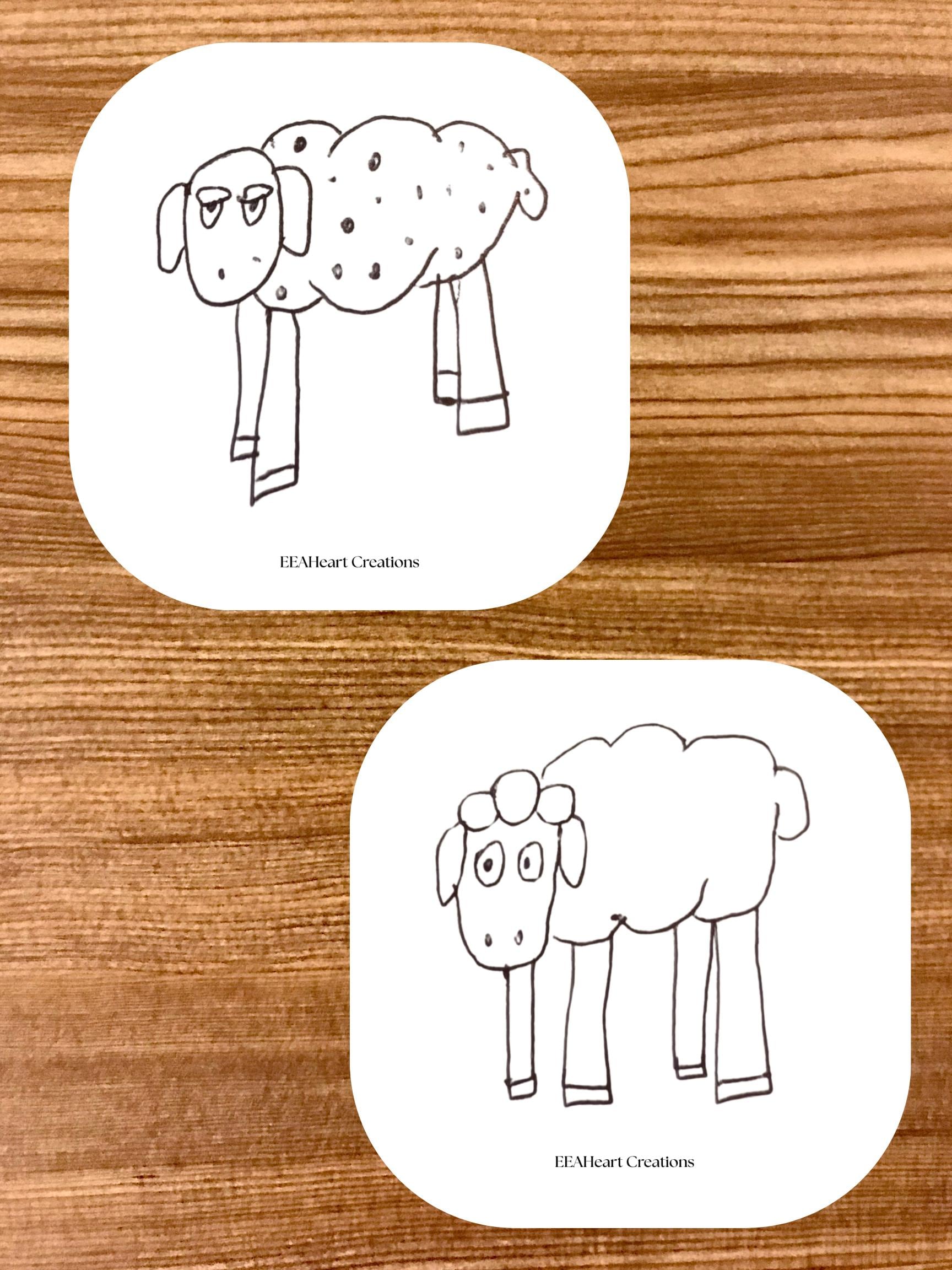 Uniquely Drawn Sheep Stickers - Digital Download