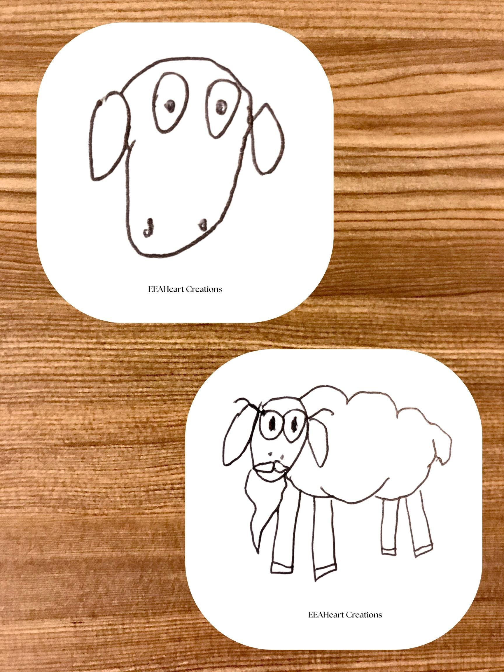 Uniquely Drawn Sheep Stickers - Digital Download