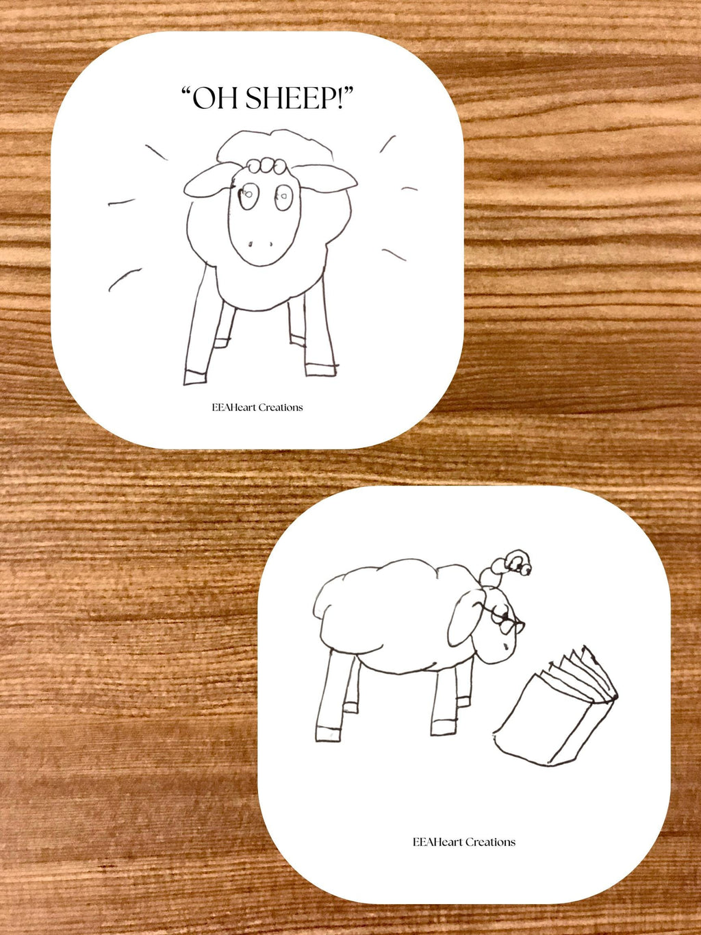 Uniquely Drawn Sheep Stickers - Digital Download