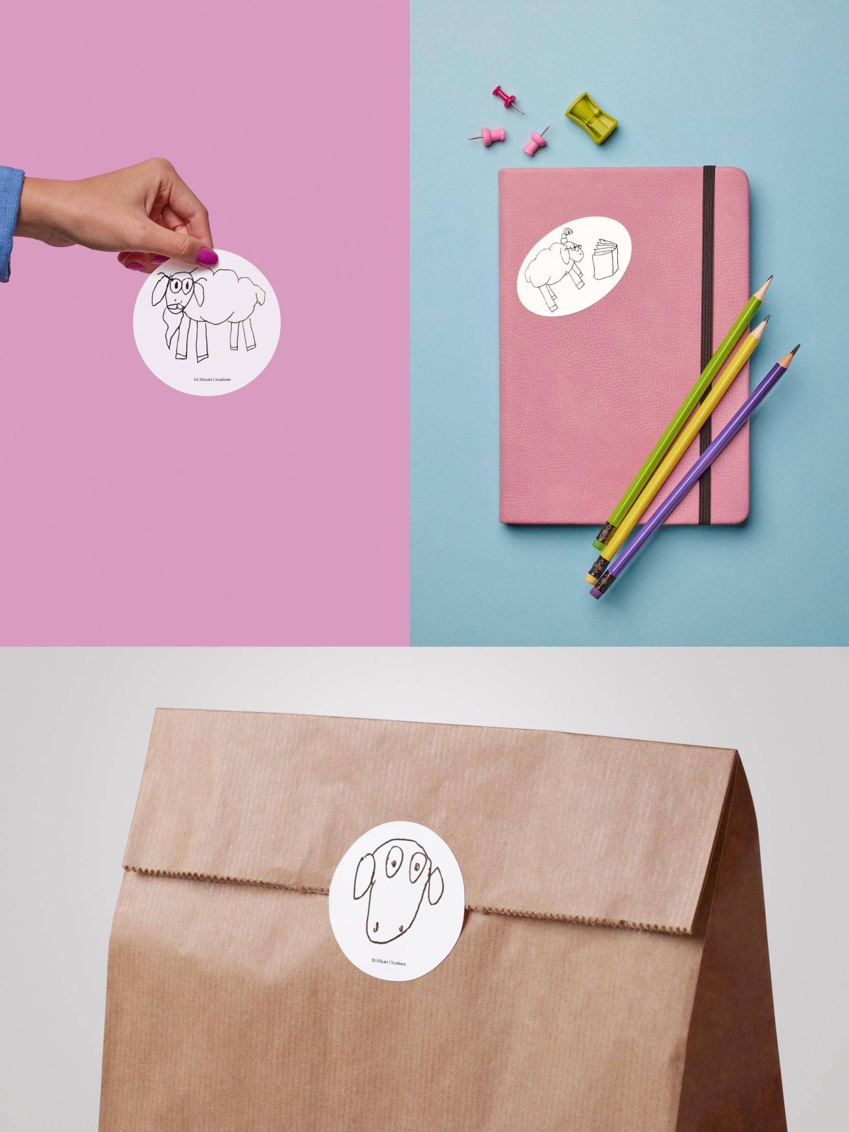 Uniquely Drawn Sheep Stickers - Digital Download