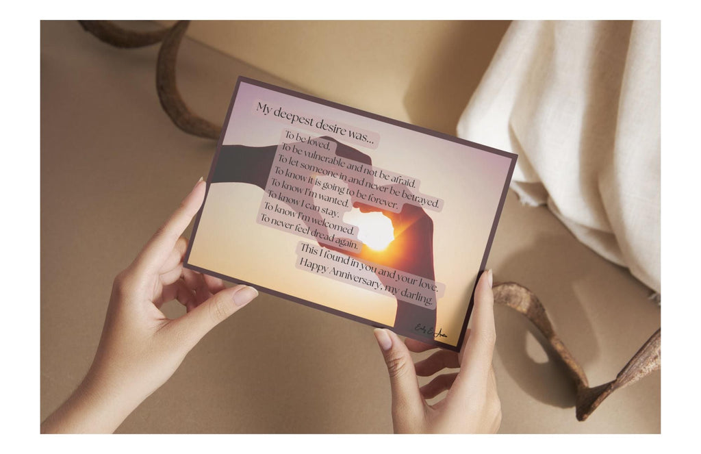 Anniversary Card "My Deepest Desire" - Heart Hands