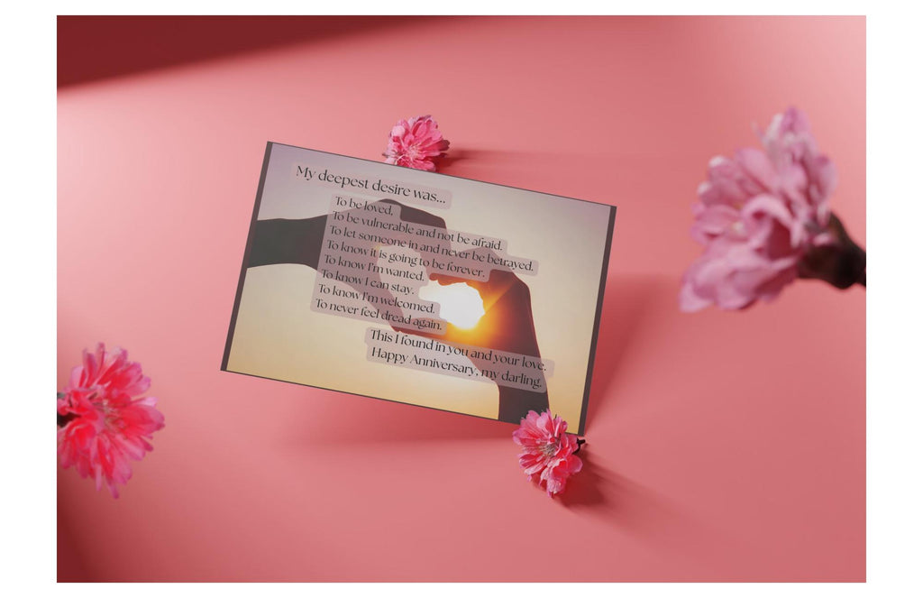 Anniversary Card "My Deepest Desire" - Heart Hands