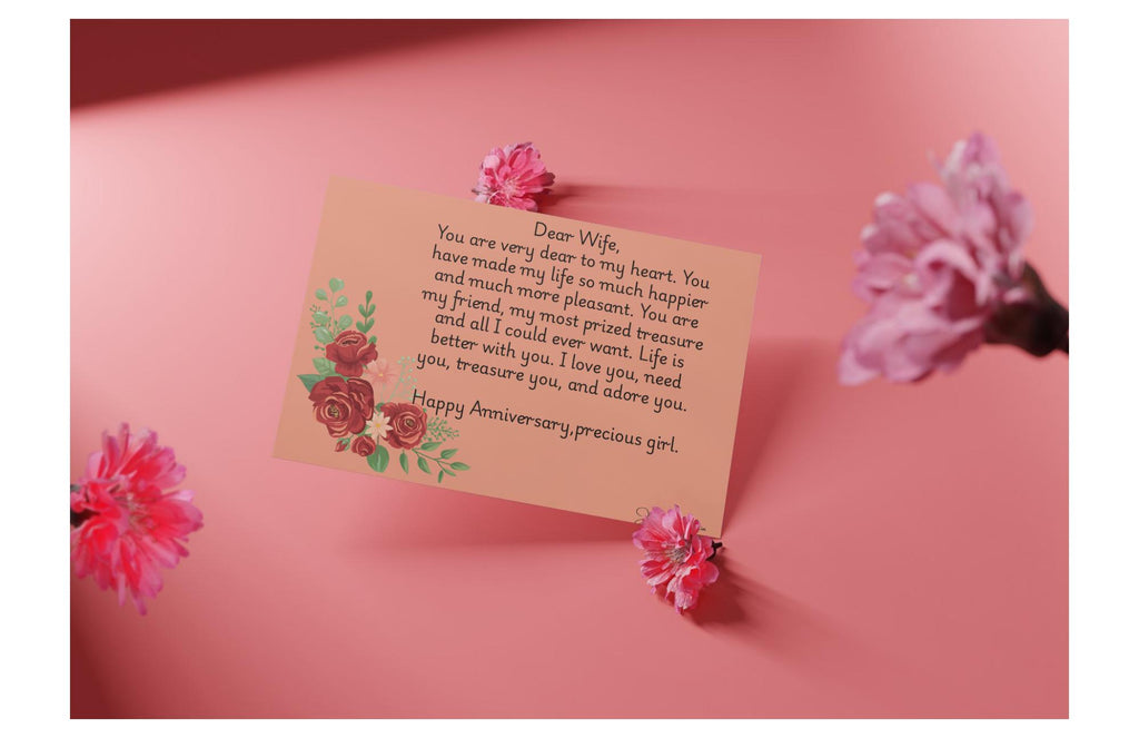 Anniversary Card "Dear Wife" - Pink