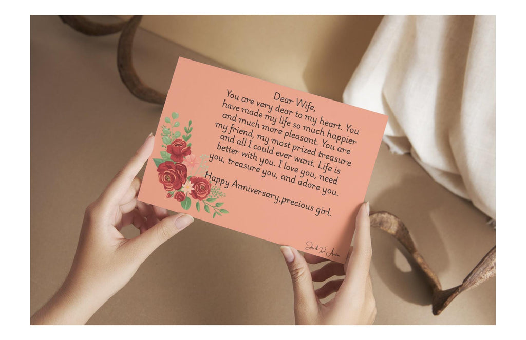 Anniversary Card "Dear Wife" - Pink