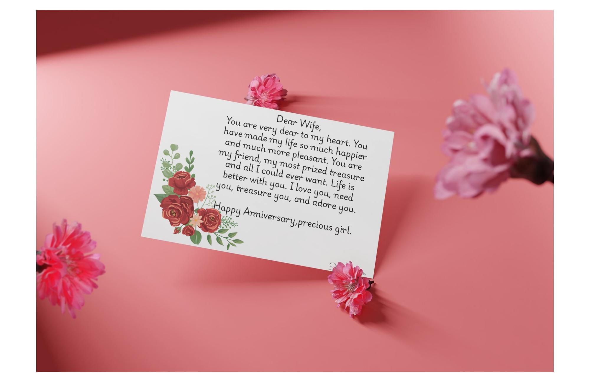 Anniversary Card "Dear Wife" - White