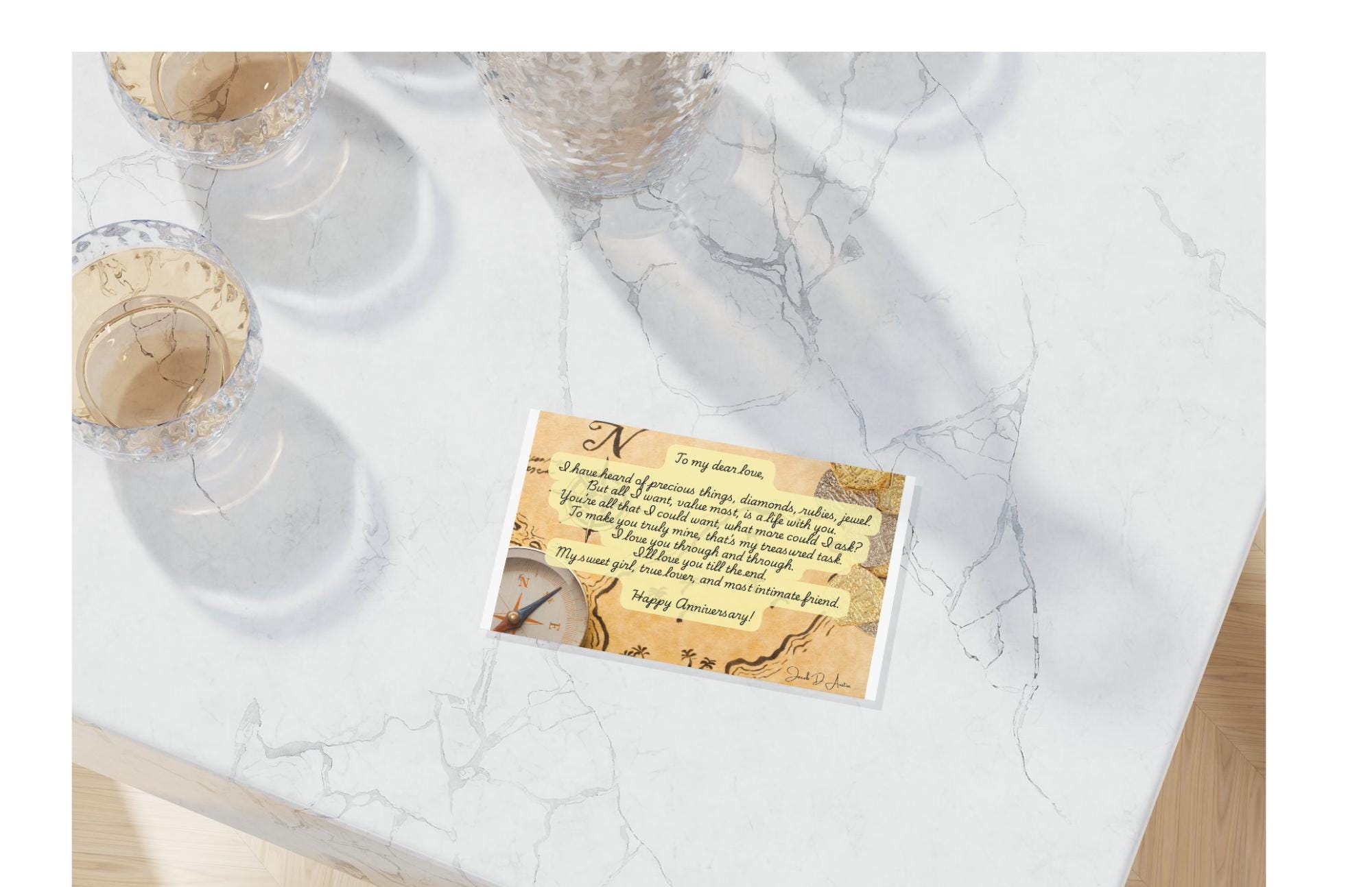 Anniversary Card "To My Dear Love" - Treasure Map