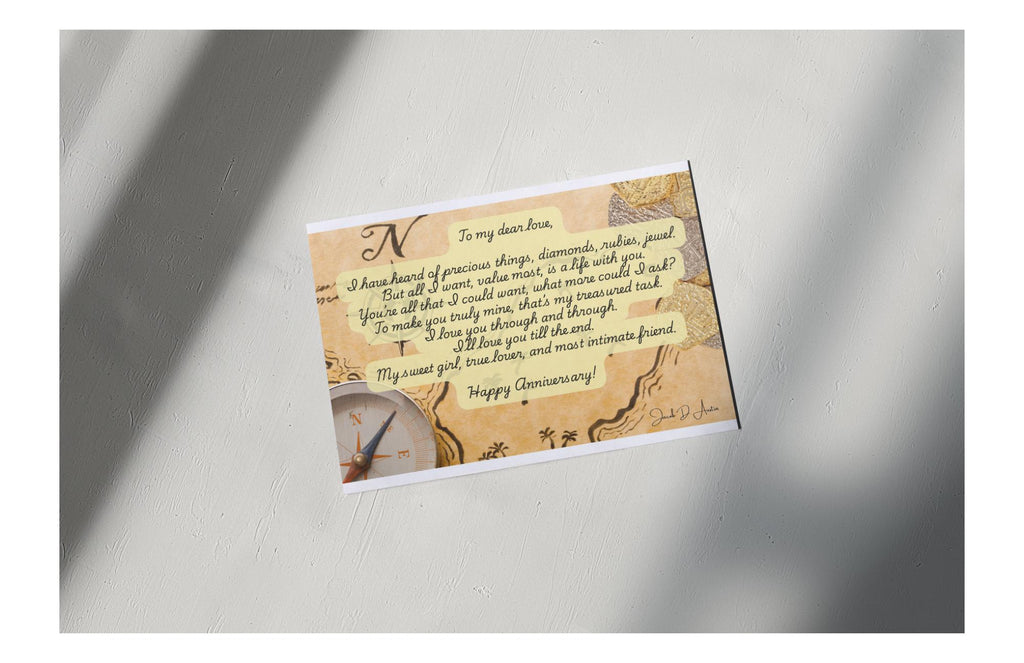 Anniversary Card "To My Dear Love" - Treasure Map