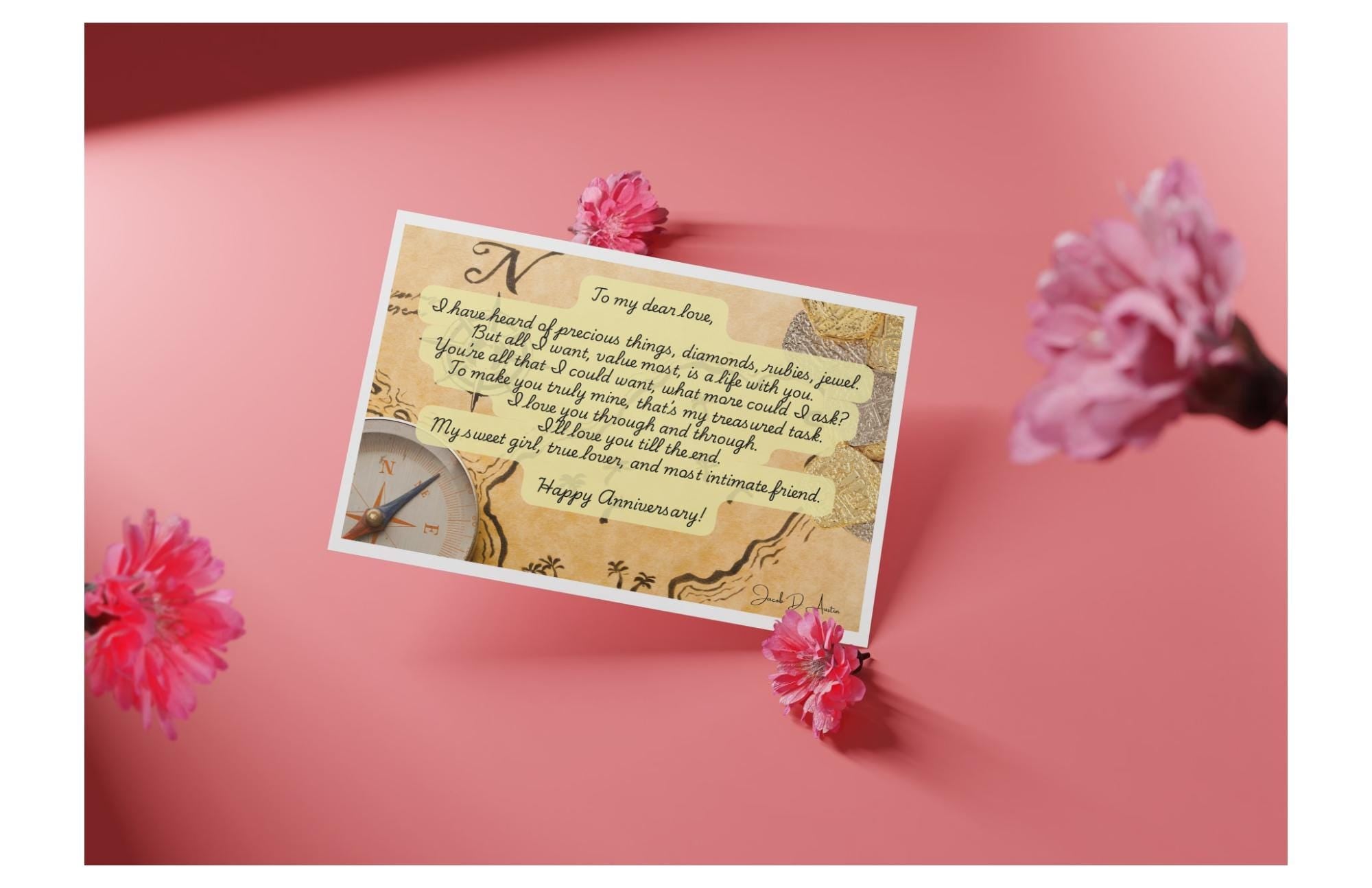 Anniversary Card "To My Dear Love" - Treasure Map
