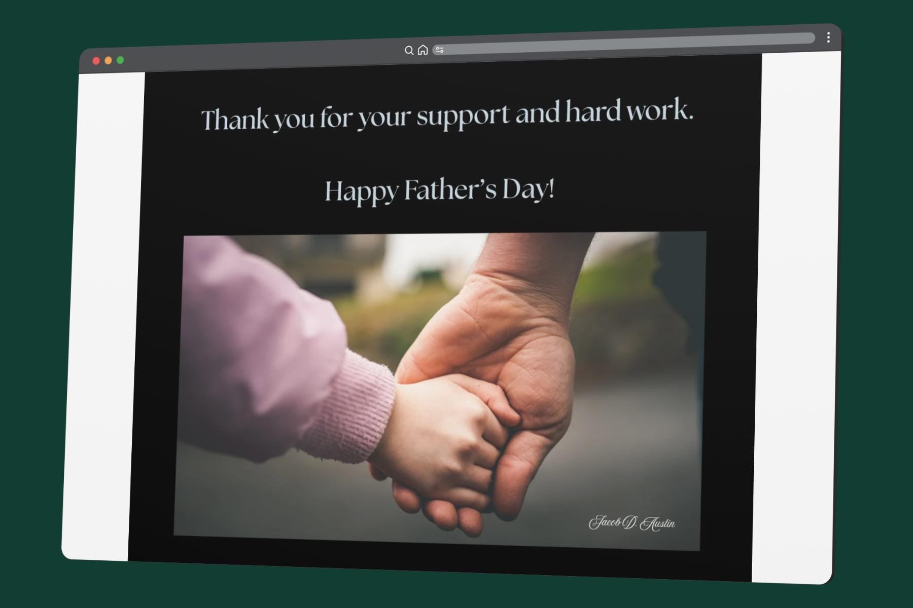 Father's Day Hand Hold Card