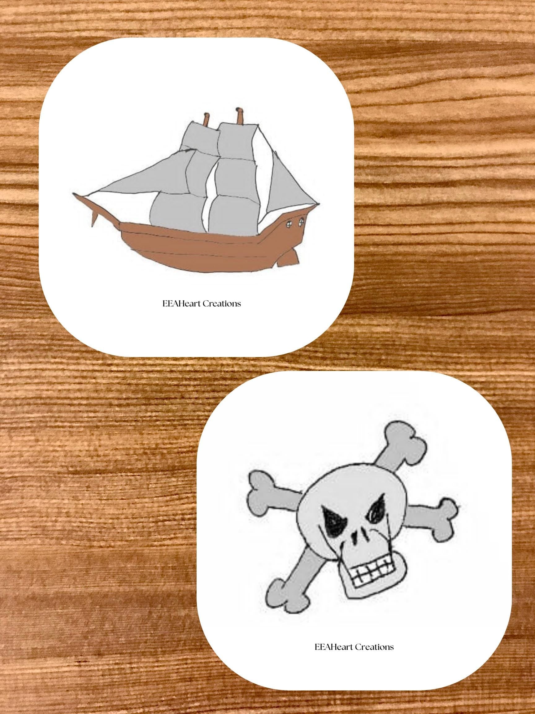 Jake's Pirates Drawing Stickers - Digital Download