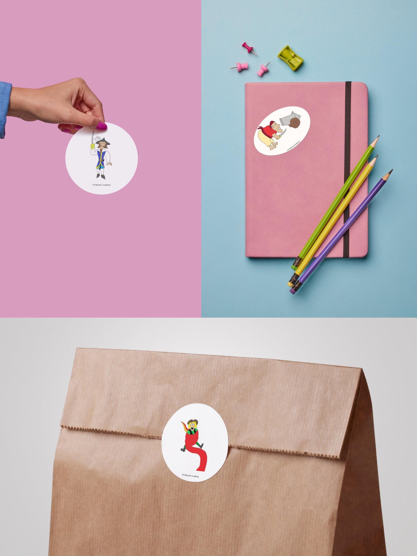 Jake's Pirates Drawing Stickers - Digital Download