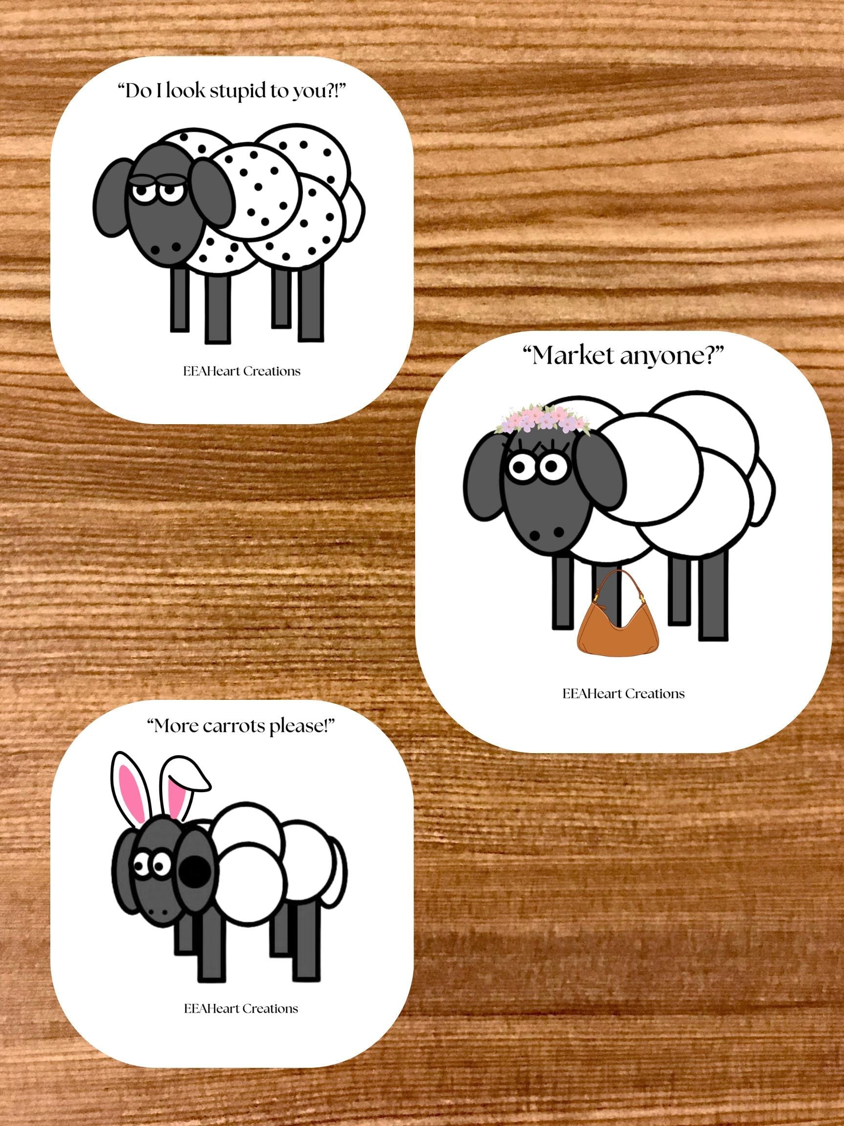 Happy Sheep Stickers - Digital Download
