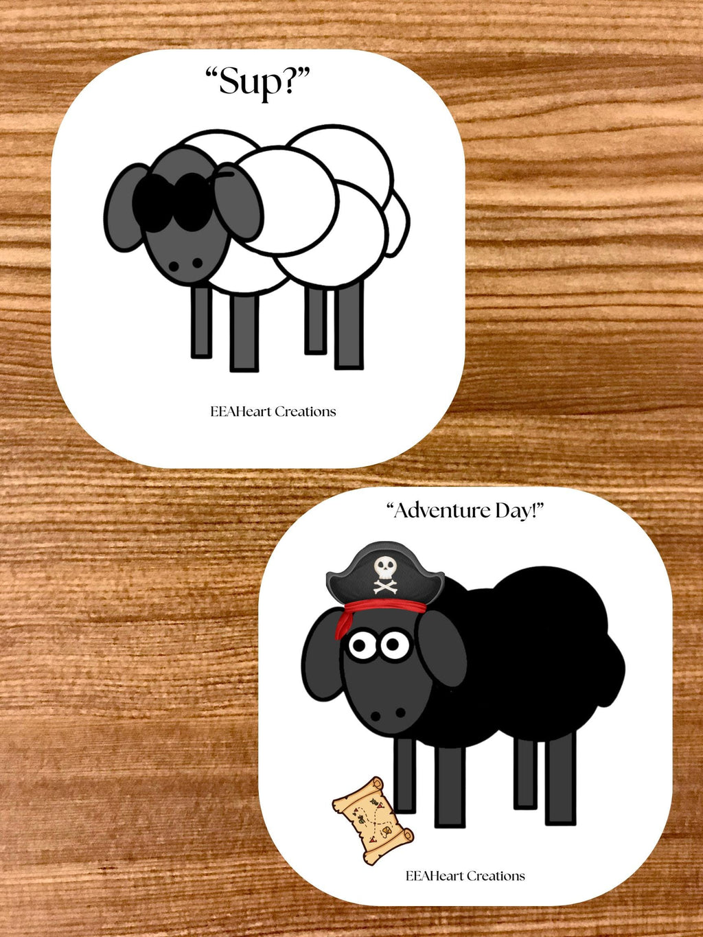 Happy Sheep Stickers - Digital Download