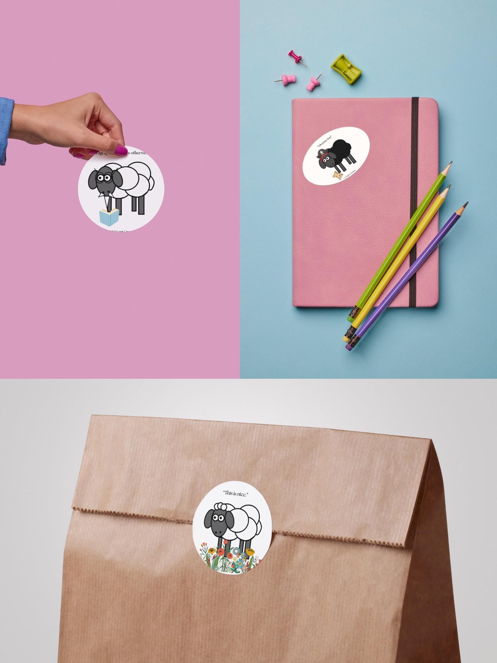 Happy Sheep Stickers - Digital Download