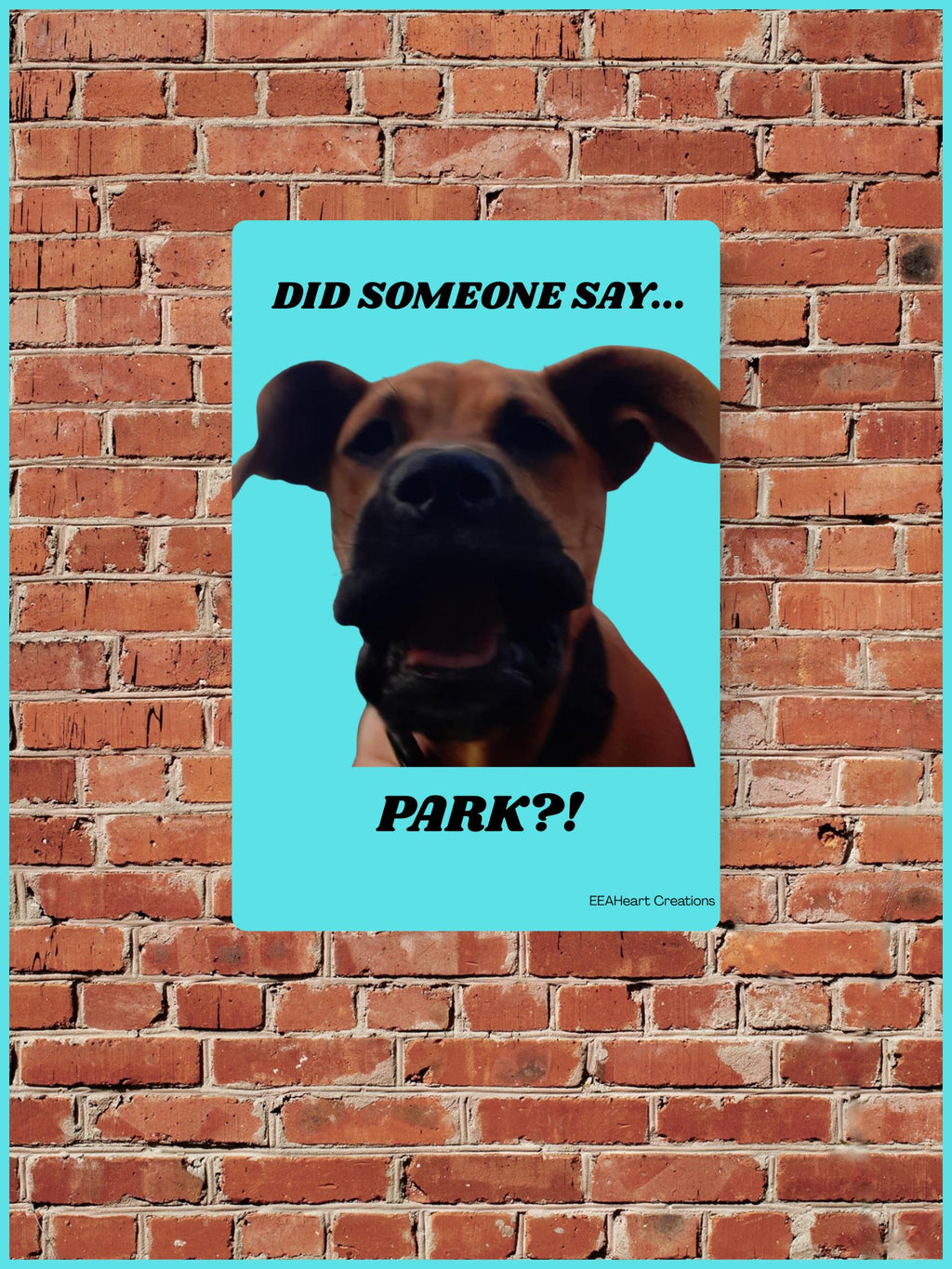 Buford the Dog Park Poster, funny dog wall art print, pet humor decor