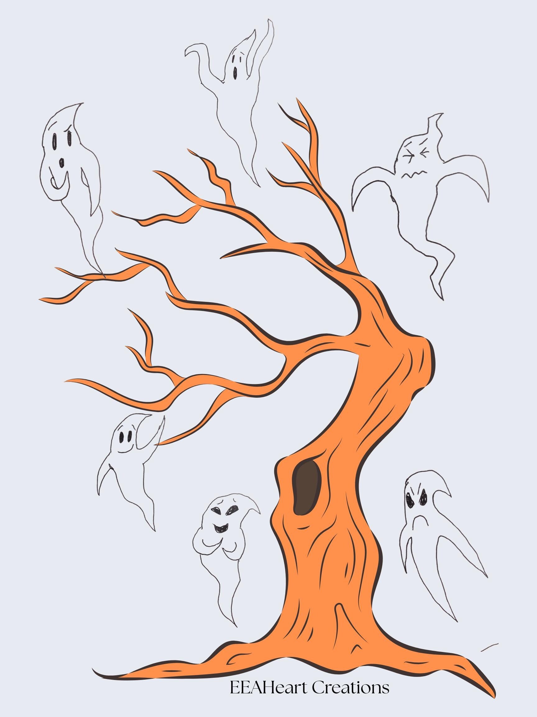 Ghost stickers printable, instant download spooky ghost decals, DIY planner and laptop decor